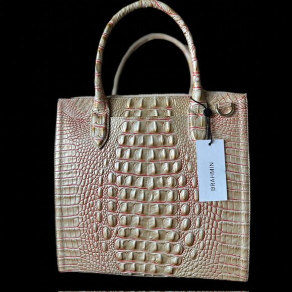 RARE BACK - NWT BRAHMIN Caroline Sunkiss Melbourne Satchel Crossbody Bag Leather - Picture 3 of 10